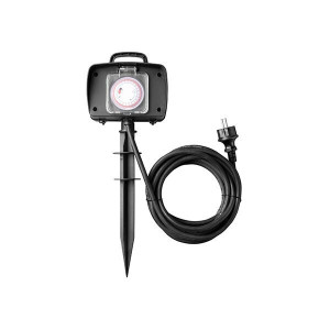 Stalpi iluminat exterior, Stalp pentru exterior, cu timer, 3500W, 5 m cablu, IP44, Optonica - savelectro.ro