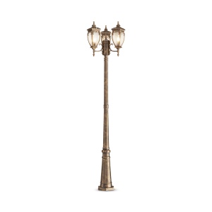 Stalpi iluminat exterior, Stalp pentru exterior Fleur O414FL-03GB, 3xE27, bronz+transparent, IP44, Maytoni - savelectro.ro