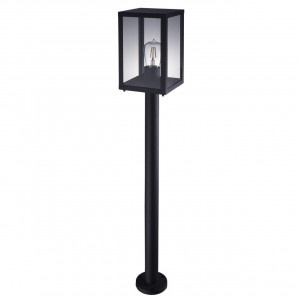 Corpuri de iluminat exterior, Stalp pentru exterior Power, 1 bec, dulie E27, neagra, sticla, Klausen - savelectro.ro