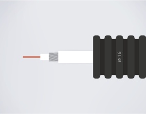 Accesorii pentru managementul cablurilor, Tub flexibil copex 16mm precablat, cablu coaxial RG6 triplu ecranat - savelectro.ro