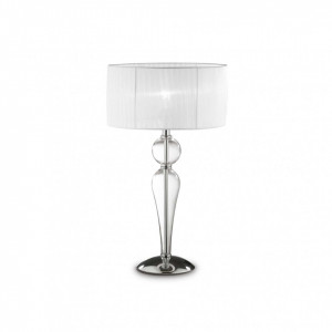 Veioza Duchessa Big 044491, cu intrerupator, 1xE27, alba+transparenta, IP20, Ideal Lux [1]- savelectro.ro