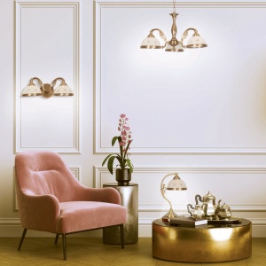 Aplica Camille KL7020, 2xE27, alba+bronz, IP20, Klausen [4]- savelectro.ro