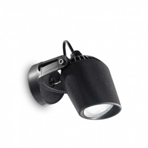 Corpuri de iluminat exterior, Aplica de exterior MINITOMMY AP, metal, negru, 1 bec, dulie GU10, lumina neutra (4000K), 096476, Ideal Lux - savelectro.ro