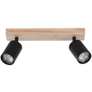 Aplice, Aplica de perete Dabi, 2xGU10, negru/lemn, Masterled - savelectro.ro