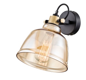 Aplice, Aplica Irving T163-01-R, 1xE27, neagra+chihlimbar, IP20, Maytoni - savelectro.ro