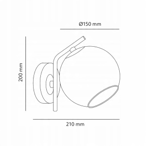 Aplica KOBI DESIGN Globe Elegance E14, sticla, 20cm, neagra [2]- savelectro.ro