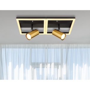 Aplica LED+2xGU10 Marrie 22W, 1250 lm, lumina calda (3000 K), IP20, neagra mat+alama, Globo Lighting [6]- savelectro.ro