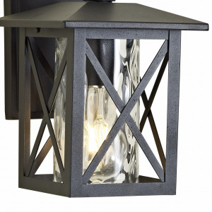 Aplica pentru exterior Hardy, 1 bec, dulie E27, neagra, transparenta, sticla, Klausen [3]- savelectro.ro