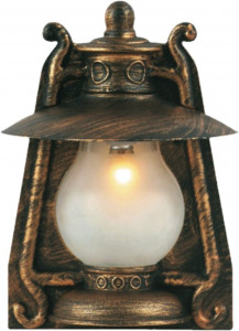 Klausen Stoc, Aplica pentru exterior Petrol, 1 bec, dulie E27, bronz, metal, sticla, Klausen - savelectro.ro