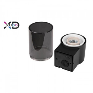 Aplice si felinare exterior, Aplica pentru exterior Xudo, senzor de miscare, 1xE27, negru+fumuriu - savelectro.ro