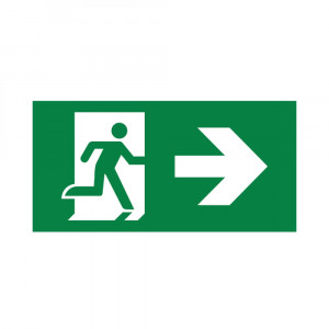 Autocolant EXIT+sageata dreapta/stanga, pentru lampi BC14-01100, Braytron [2]- savelectro.ro