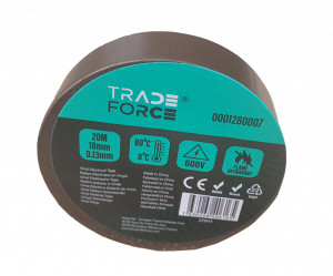 Accesorii pentru managementul cablurilor, Banda izolatoare PVC ignifuga, 20mx18mm, 600V, 0-80C, maro, Tradeforce - savelectro.ro