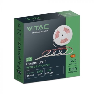 Banda LED SMD 2025 V-TAC, Lumina Calda (3000K), 12.5W/m, 1100lm/m, 286 LEDuri/m, 10m, IP65 [5]- savelectro.ro