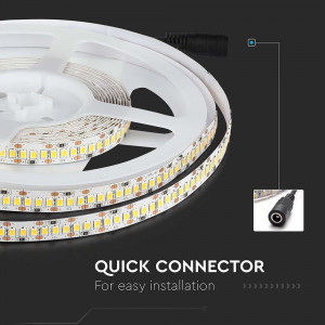 Banda led SMD 2835 V-TAC, lumina rece(6400K), 18W/m, 1700lm/m, 204 leduri/m, 12V, IP20 [8]- savelectro.ro