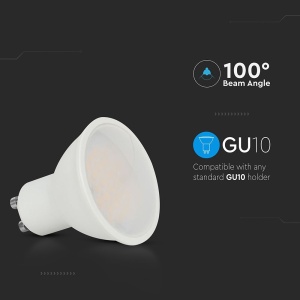 Bec LED 10W(70W) V-TAC, GU10, 1000 lm, lumina calda (3000K), clasa energetica F [4]- savelectro.ro