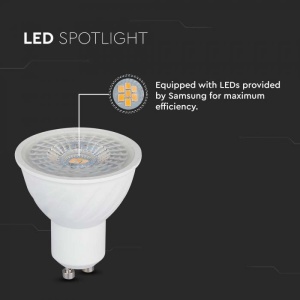 Bec LED 6W dimabil, Dulie GU10, V-TAC, 445lm, Lumina Rece (6500K), Alb [4]- savelectro.ro