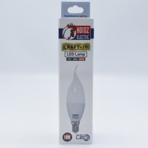 Bec led flacara 10W (90W), E14, 1000 lm, A+, lumina rece (6400K), opal, Horoz Electric