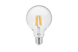 Becuri LED E27, Bec LED glob G95 GTV, E27, 8W(60W), 880 lm, lumina neutra (4000K), filament, clasa energetica E - savelectro.ro