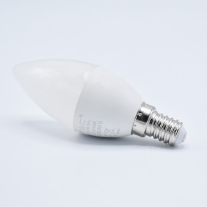Bec led lumanare 5.5W (40W) chip Samsung, E14, C37, 470 lm, lumina rece (6400K), opal, V-TAC