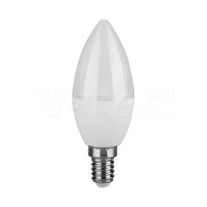 Becuri cu LED, Bec LED lumanare 6.5W(45W), E14, 600 lm, V-TAC, lumina rece (6500 K), cip CREE, alb, clasa energetica F - savelectro.ro