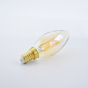 Bec led lumanare Vintage 4W (27W), E14, C37, 400 lm, lumina calda (2500K), Optonica