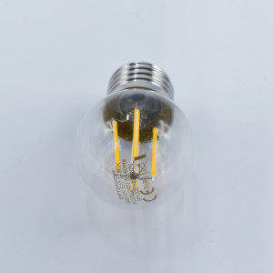 Bec led sferic Vintage filament 4W (27W), E27, G45, 400lm, dimabil, lumina calda (2700K), clar, Optonica
