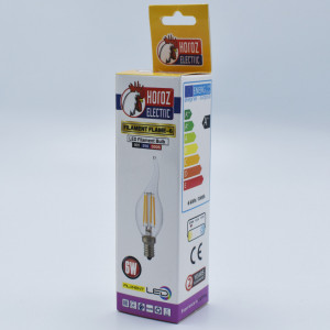 Bec led flacara Vintage filament 6W (48W), E14, 700lm, lumina calda (2700K), clar, Horoz Electric