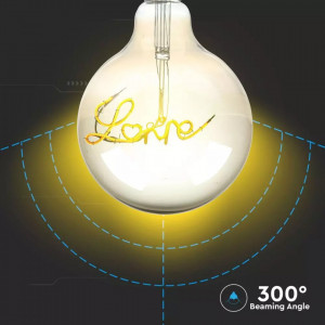 Bec led Vintage filament Love 5W (30W),E27, G125, 70 lm, lumina calda (2200K), [4]- savelectro.ro