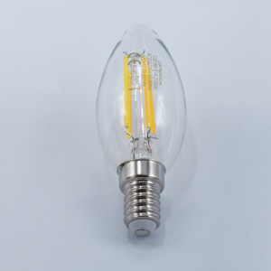 Bec led Vintage lumanare filament 6W (49W), E14, C37, 730lm, lumina calda (2700K), clar, Optonica