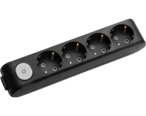 Prelungitoare Electrice, Bloc 4 prize + intrerupator X-tendia Panasonic, Negru - savelectro.ro