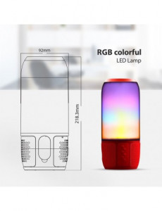 Boxa Bluetooth LED RGB portabila, slot microSD, jack 3.5mm, 3 ore, rosie, V-TAC [3]- savelectro.ro