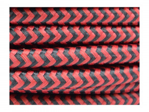 Cablu textil 2x0.75, rosu-negru