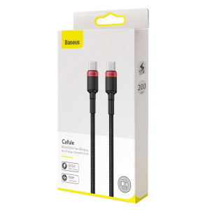 Cablu USB-C, 100W, 2m, negru-rosu, Baseus [7]- savelectro.ro