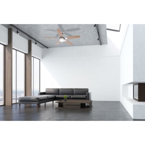 Candelabru Azura, cu ventilator, intrerupator cu lant, 1xE14, IP20, nichel, alb, Globo Lighting [8]- savelectro.ro
