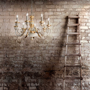 Candelabru Firenze 012872, 8xE14, alb+auriu, IP20, Ideal Lux [2]- savelectro.ro