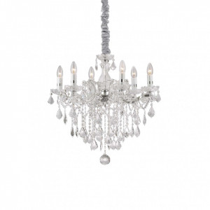 Candelabre, Candelabru Florian 035628, 6xE14, crom+transparent, IP20, Ideal Lux - savelectro.ro