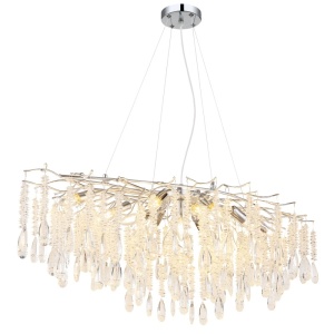 Candelabru Kinga 12xE14, cristale, 120 cm, IP20, argintiu, Globo Lighting [10]- savelectro.ro