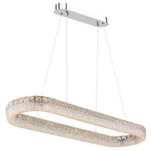Candelabre, Candelabru LED Laurel, 40W, 3580 lm, lumina calda/neutra/rece, telecomanda, dimabil, IP20, crom+cristale, Globo Lighting - savelectro.ro