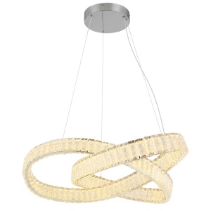 Candelabru LED Mucky 110W, 9389 lm, lumina calda/neutra/rece, telecomanda, cristale, Ø78 cm, IP20, crom, Globo Lighting [10]- savelectro.ro