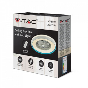 Candelabru LED VT-7934, cu ventilator, telecomanda, 35W, 3000lm, lumina rece, neutra, calda, albastru, IP20, V-TAC [4]- savelectro.ro