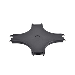 Spoturi pe sina magnetica, Conector pentru imbinare sine magnetice slim, tip X, negru, Klausen - savelectro.ro