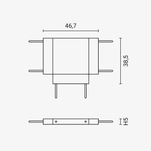 Conector T pentru sina magnetica mini MM30, negru, Optonica [2]- savelectro.ro