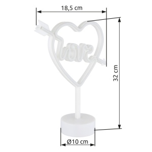 Decoratiune LED Armor Love 2W, lumina roz, forma inima, IP20, alb mat, Globo Lighting [7]- savelectro.ro