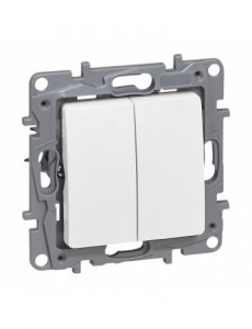 Prize si intrerupatoare, Intrerupator dublu, alb, 10A, IP20, Legrand Niloe - savelectro.ro
