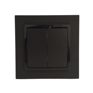 Prize si intrerupatoare Olbia, Intrerupator dublu, negru, 10A, Olbia Titan - savelectro.ro