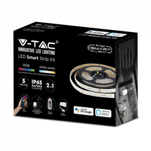 Kit Banda LED Smart RGBW, 5m, Interior+Exterior, Compatibil Amazon Alexa+Google Home, Controller+Alimentare [1]- savelectro.ro