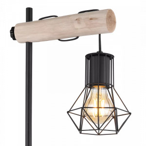 Lampa de birou Prisla 54017T, cu intrerupator, 1xE27, naturala+neagra, IP20, Globo [5]- savelectro.ro