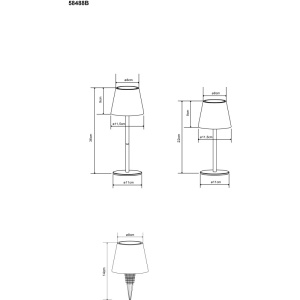 Lampa de masa LED exterior Vannie I 3W, reincarcabila USB-C, IP54, 200 lm, lumina calda/neutra/rece, neagra mat, Globo Lighting [18]- savelectro.ro