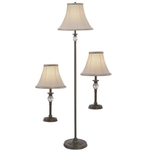 Veioze, Lampadar + 2 veioze Viper LY-4026, E27, maro si bej, stil clasic, IP20 - savelectro.ro