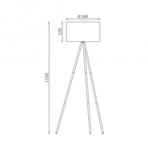 Lampadar Astral BR-BV06-00033, cu intrerupator, 1xE27, bej+crom, IP20, Braytron [4]- savelectro.ro